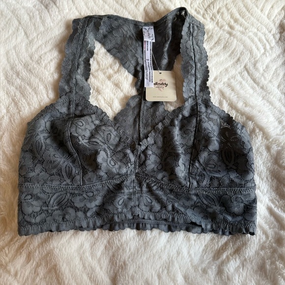 Free People Galloon Lace Racerback In Grey XS - Picture 3 of 5